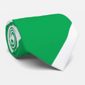 Groene en witte brede streep stropdas (Opgerold)