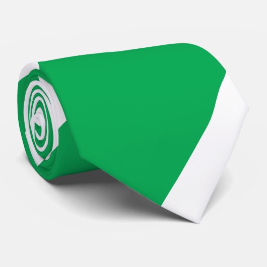 Groene en witte brede streep stropdas (Opgerold)