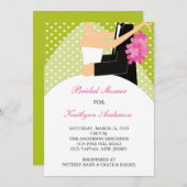 Groene en Witte Bridal Shower Invitation Kaart (Voorkant / Achterkant)