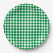 Groene en Witte Buffalo Checkplaid Papieren Bordje (Voorkant)