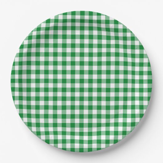 Groene en Witte Buffalo Checkplaid Papieren Bordje (Voorkant)