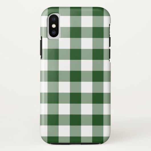 Groene en witte Buffalo Plaid iPhone X Hoesje (Achterkant)