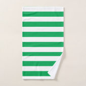 Groene en witte cabana strepen bad handdoek (Handdoek)