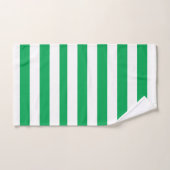 Groene en witte cabana strepen bad handdoek (Handdoek)