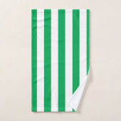 Groene en witte cabana strepen bad handdoek (Handdoek)