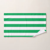 Groene en witte cabana strepen bad handdoek (Handdoek)