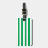 Groene en Witte Cabana Strepen Bagagelabel (Voorkant verticaal)