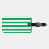 Groene en Witte Cabana Strepen Bagagelabel (Achterkant horizontaal)