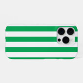 Groene en witte cabana strepen  iPhone hoesje (Achterkant horizontaal)