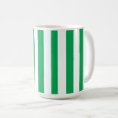 Groene en witte cabana strepen koffiemok (Voorkant rechts)