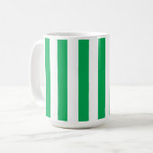 Groene en witte cabana strepen koffiemok (Voorkant links)