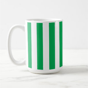 Groene en witte cabana strepen koffiemok