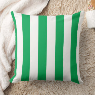 Groene en witte cabana strepen kussen