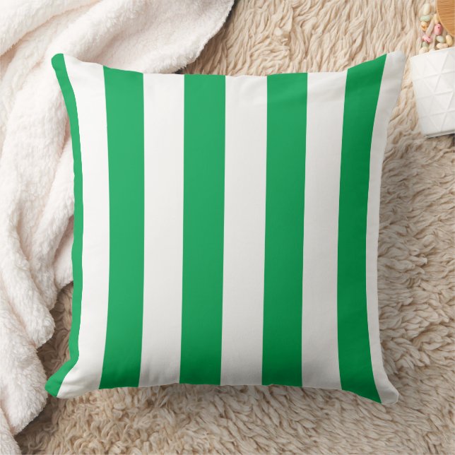 Groene en witte cabana strepen  kussen (Deken)