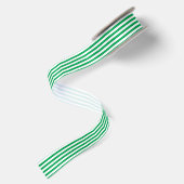 Groene en witte cabana strepen satijnen lint (Achterkant)
