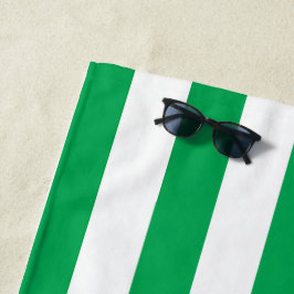 Groene en witte cabana strepen strandlaken