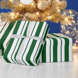 Groene en witte Candy Cane Stripes Cadeaupapier
