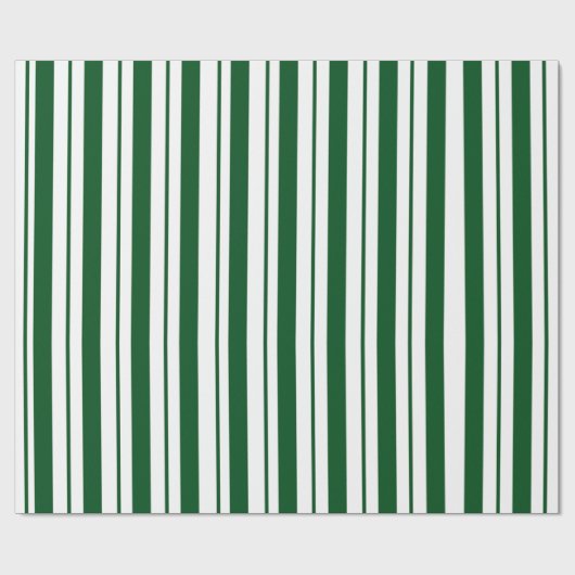 Groene en witte Candy Cane Stripes Cadeaupapier (Vlak)
