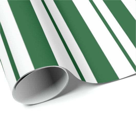 Groene en witte Candy Cane Stripes Cadeaupapier (Rol Hoek)