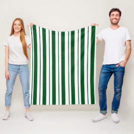 Groene en witte Candy Cane Stripes Fleece Deken