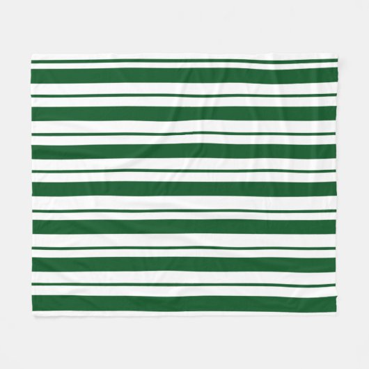 Groene en witte Candy Cane Stripes Fleece Deken (Voorkant (Horizontaal))