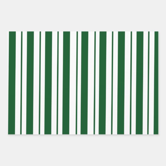 Groene en witte Candy Cane Stripes Inpakpapier Vel (Voorkant)