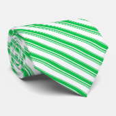 Groene en witte Candy Cane Stripes Kerstmis Stropdas (Opgerold)