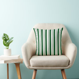 Groene en witte Candy Cane Stripes Kussen