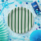 Groene en witte Candy Cane Stripes Papieren Bordje (Feest)