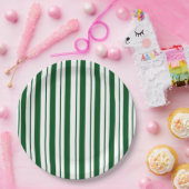 Groene en witte Candy Cane Stripes Papieren Bordje (Feest)