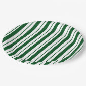 Groene en witte Candy Cane Stripes Papieren Bordje (Gekanteld)