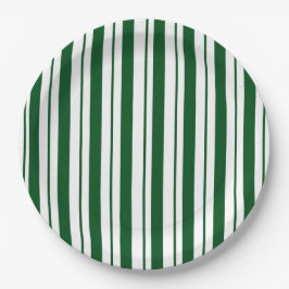Groene en witte Candy Cane Stripes Papieren Bordje
