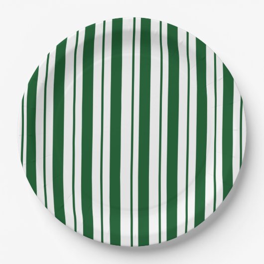 Groene en witte Candy Cane Stripes Papieren Bordje (Voorkant)