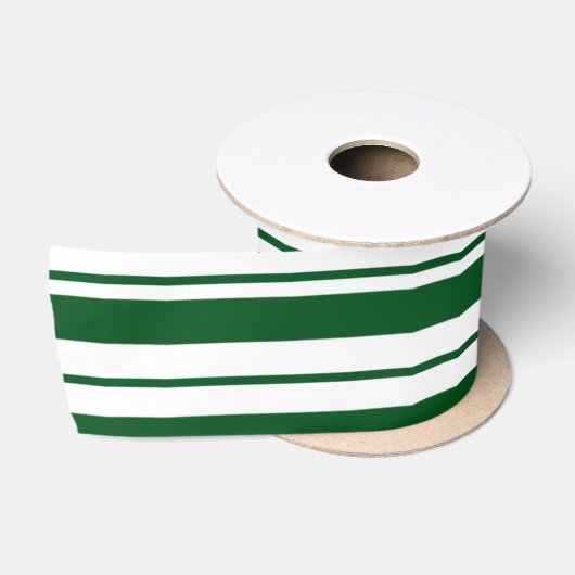 Groene en witte Candy Cane Stripes Satijnen Lint (Spoel)