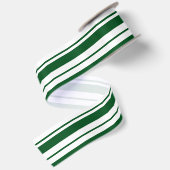 Groene en witte Candy Cane Stripes Satijnen Lint (Achterkant)