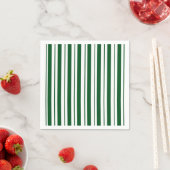 Groene en witte Candy Cane Stripes Servet (Insitu)