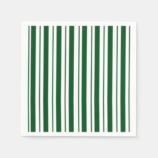 Groene en witte Candy Cane Stripes Servet (Voorkant)