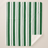 Groene en witte Candy Cane Stripes Sherpa Deken (Voorkant)
