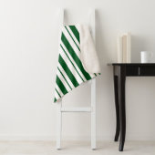Groene en witte Candy Cane Stripes Sherpa Deken (In situ)