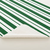 Groene en witte Candy Cane Stripes Sherpa Deken (3/4)