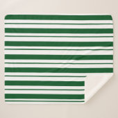 Groene en witte Candy Cane Stripes Sherpa Deken (Voorkant (horizontaal))