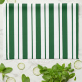 Groene en witte Candy Cane Stripes Theedoek (Gevouwen)