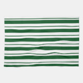 Groene en witte Candy Cane Stripes Theedoek (Horizontaal)