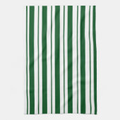 Groene en witte Candy Cane Stripes Theedoek (Verticaal)