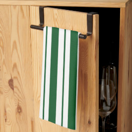 Groene en witte Candy Cane Stripes Theedoek