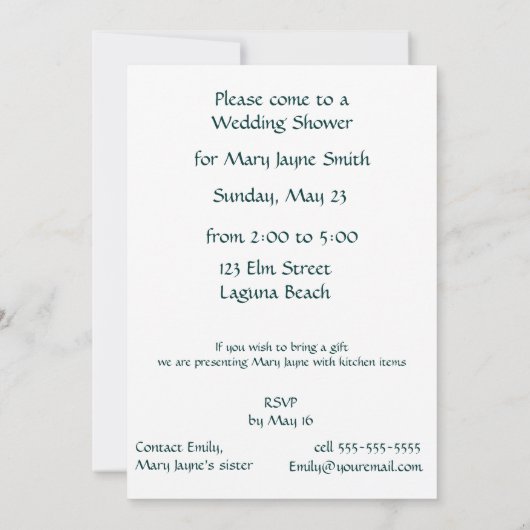 Groene en Witte Cattleya Orchideeën Uitnodiging (Achterkant)