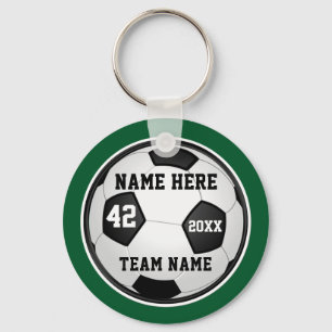 Groene en Witte Cheap Soccer Gifts, op maat gemaak Sleutelhanger