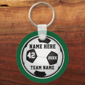 Groene en Witte Cheap Soccer Gifts, op maat gemaak Sleutelhanger (Voorkant)