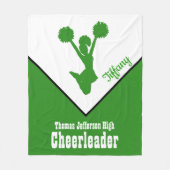 Groene en Witte Cheerleader Fleece Blanket Deken (Voorkant)