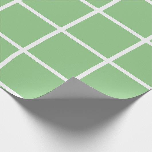 Groene en witte cheque cadeaupapier (Hoek)